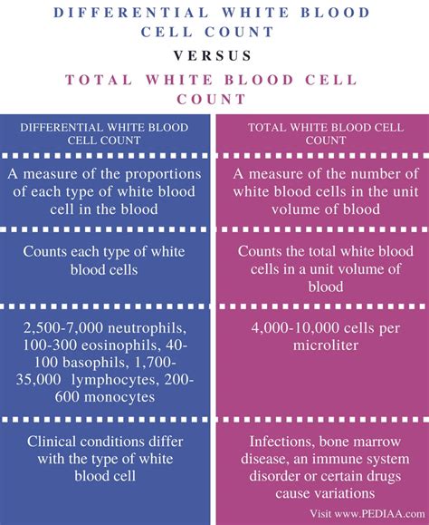 Difference Between Differential And Total White Blood Cell Count