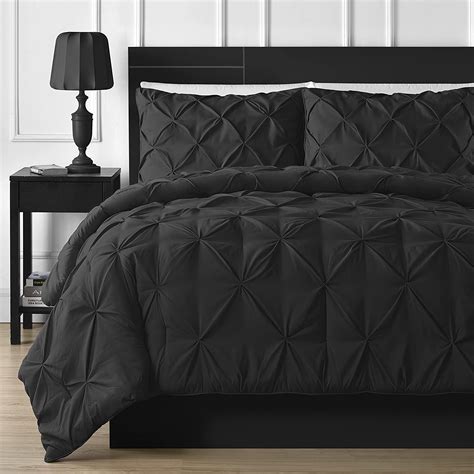 Black Pintuck Duvet Cover Set Aanyalinen Bed Linens Luxury Bedding Sets Comforter Sets