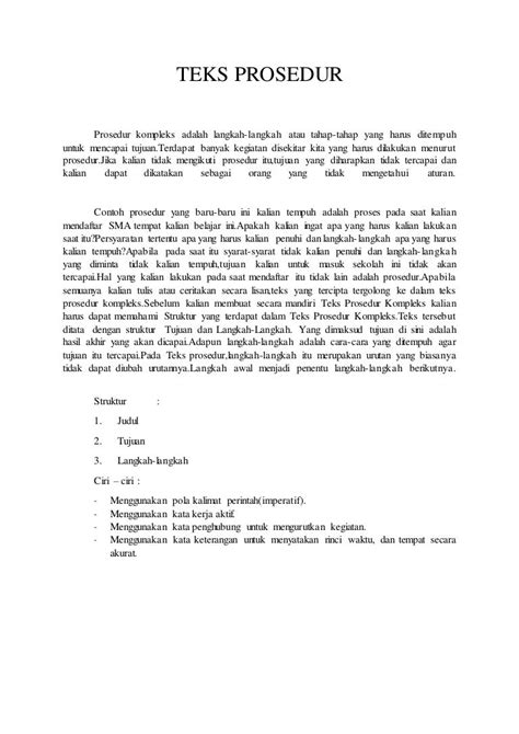Contoh Teks Prosedur / 16 Contoh Teks Prosedur Kompleks (Singkat dan
