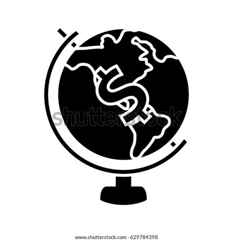 Dollar World Globe Icon Stock Vector Royalty Free 629784398