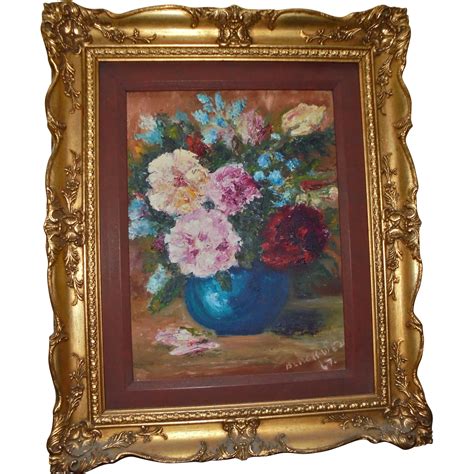 Impressionist Still Life Oil Painting in Gilt Wood Frame www.rubylane.com #vintagebeginshere ...