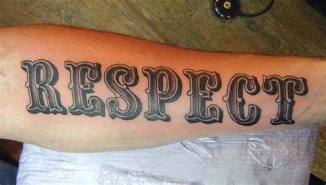 Lettering Respect Tattoo Custom Tattoos