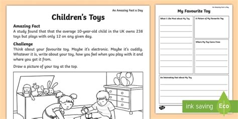 My Favourite Toy Fact File Worksheet Worksheet Twinkl
