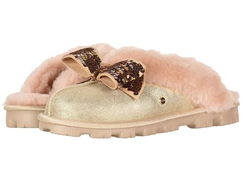 Ugg Suede Coquette Sequin Bow Slipper In Gold Metallic Lyst