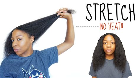 How To Straighten Stretch Natural Hair No Heat Tkeyah B Youtube