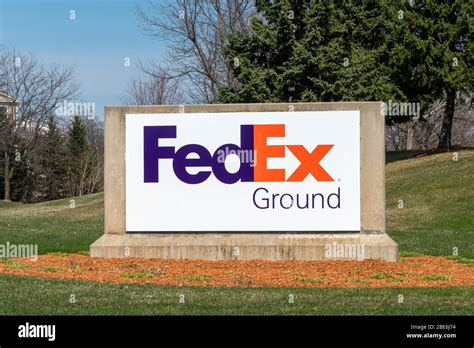 ST. PAUL, MN/USA - APRIL 11, 2020: FedEx Ground Shipping facility