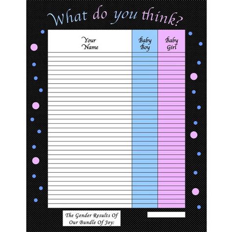 Gender Reveal Guessing Game And Keepsake Medium 35 Players Black Pink And Blue
