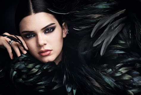 Wallpaper Kendall Jenner Women Model Brunette Dark Hair Feathers