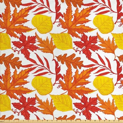 Autumn Fabric By The Yard Upholstery Composition Of Various Fall