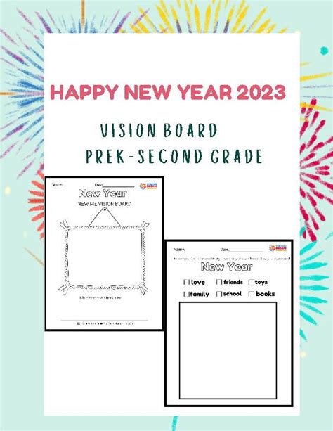 Prek Second Grade Vision Board Student Workbook Goal Setting Coloring