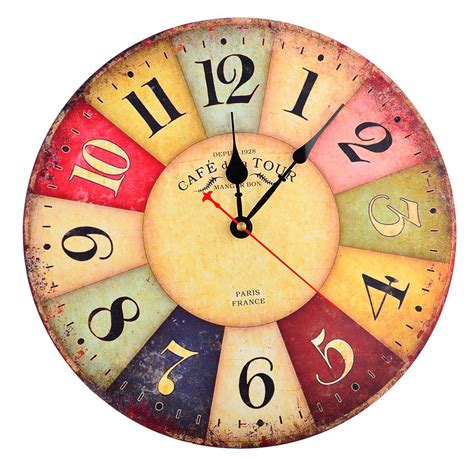 Wholesale Retro 12 Inch Wall Clock Vintage Colorful European Style