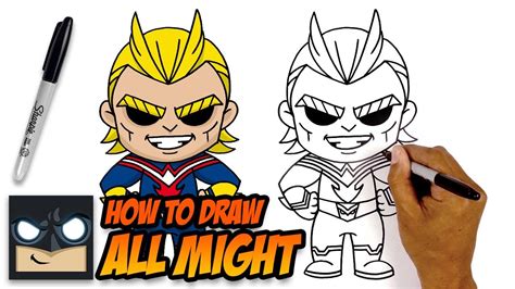 How To Draw My Hero Academia All Might Step By Step Tutorial