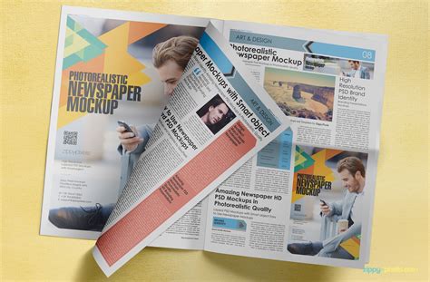 Tabloid Newspaper Mockup 13 Photorealistic Newspapers And Advertising
