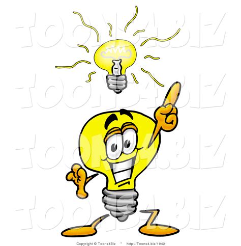 Illustration Of A Cartoon Light Bulb Mascot With A Bright Idea By