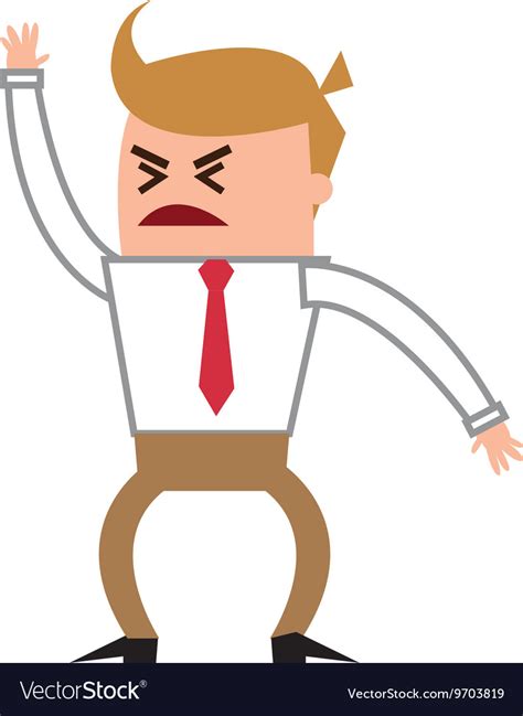 Angry Businessman Yelling Icon Royalty Free Vector Image