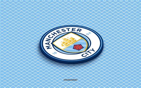 Télécharger 4k Logo Isométrique Du Manchester City Fc Art 3d Club De