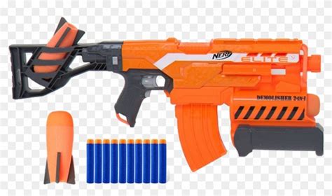 Elite Demolisher In Orange Nerf Gun Demolisher Hd Png Download
