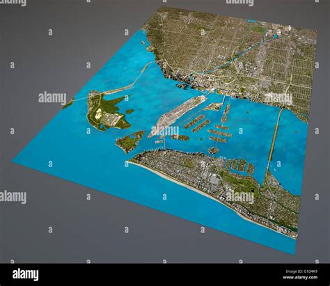 Miami Map Satellite View Aerial View Florida United States Of