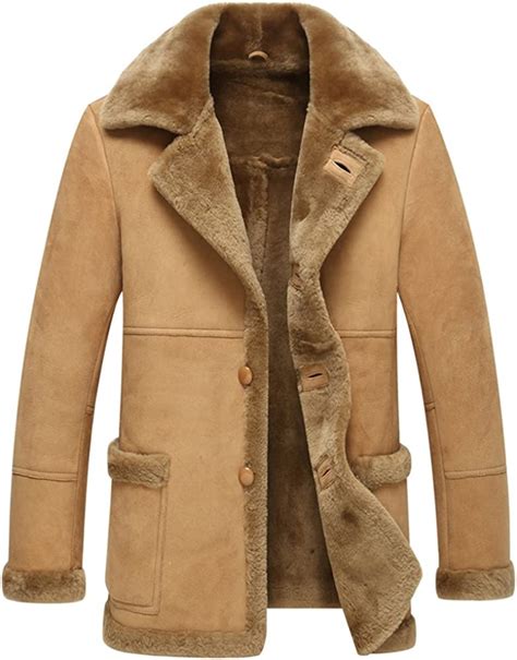 Leather Jacket Men Shearling Coats Mens Fashion Slim Genuine Sheepskin