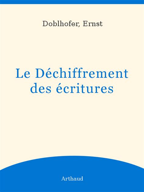 Le Déchiffrement Des écritures