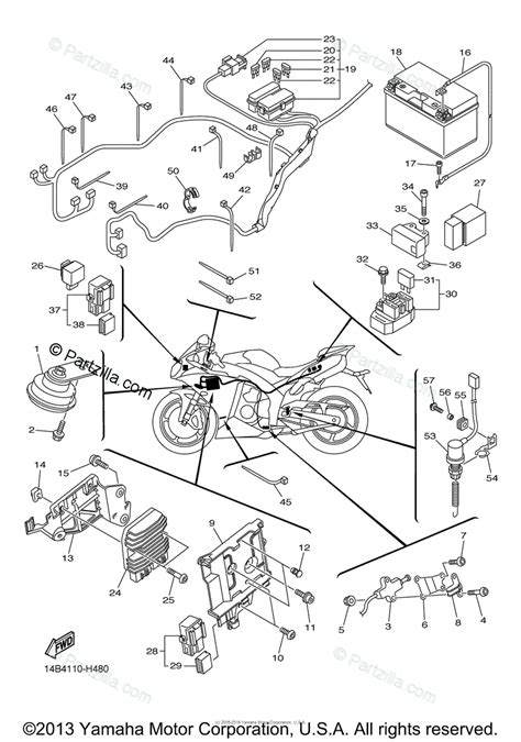 Yamaha Motorcycle 2009 Oem Parts Diagram For Electrical 2