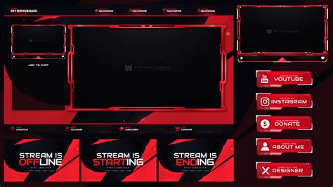 Stream Overlay Template Psd Package Download Various Colors Streaming