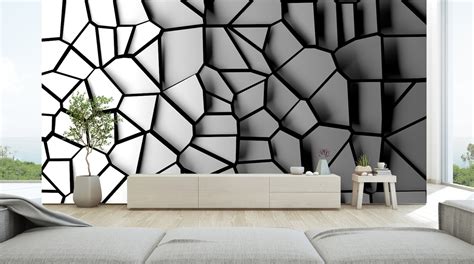 From White To Dark 3d Effect Flat Wall Mural Bedroom Wallpaper Etsy
