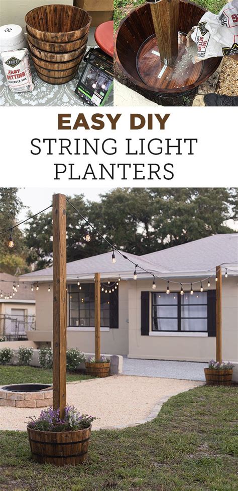 Diy String Light Planters Outdoor Diy