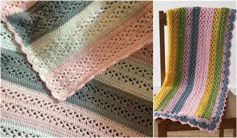 Summer Stripes Baby Afghan Free Crochet Pattern