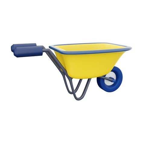 Garden cart 3D renderin. Handcart. 3D rendering of a gardening tool for