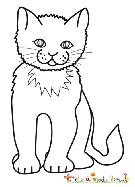 dessin de chat assis  Les dessins et coloriage