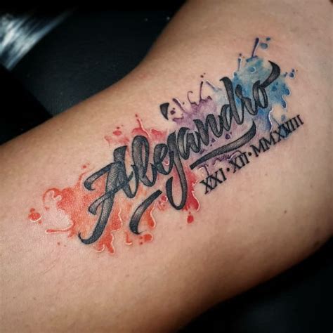 Alejandro Tattoo Acuarela Tatuajes Tatuajes De Nombres Tatuajes De