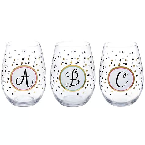 Stemless Monogram Letter Wine Glass Bed Bath And Beyond Canada