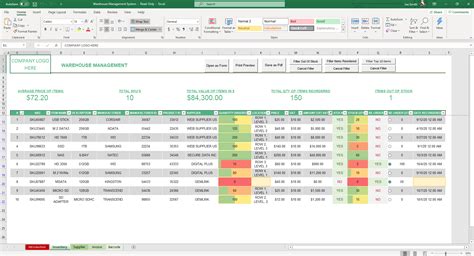 Warehouse Rack Layout Excel Template