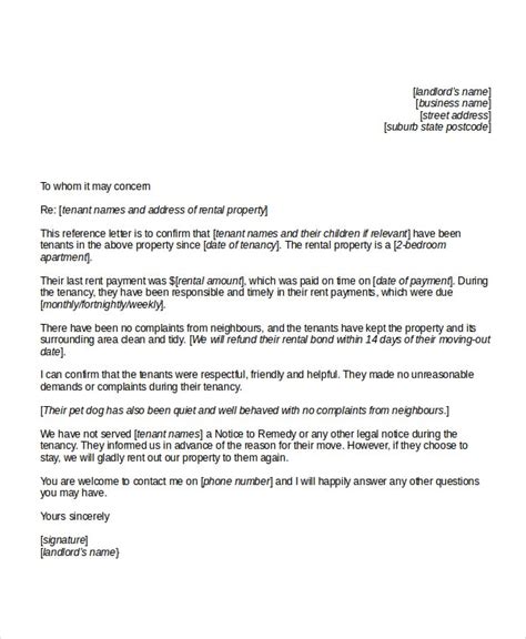 Personal reference for rental application example. 12+ Rental Reference Letter Templates - Free Sample ...