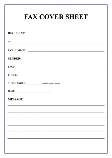 Fax Cover Sheet Free Blank Printable Template In Pdf