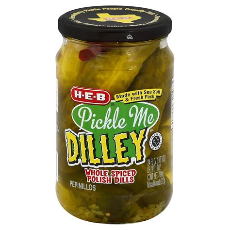 H E B Pickle Me Dilly Whole Spiced Polish Pickles Shop Canned And Dried Food At H E B