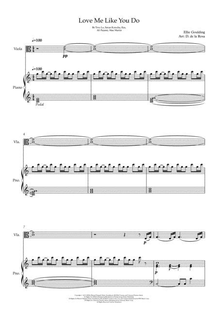 Love Me Like You Do Ellie Goulding For Viola And Piano Full Score And