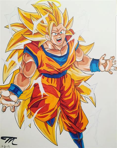 Phy Ssj3 Goku Copic Drawing Fan Art Rdbzdokkanbattle