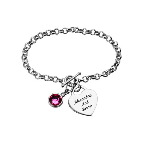Personalized Mothers Charm Bracelet With Birthstone Getnamenecklace