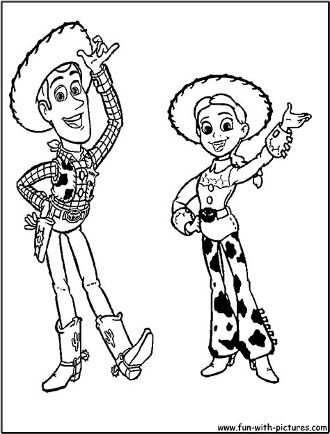 Coloring pages of disney characters tinkerbell. woody and jessie from disney toystory | Toy story coloring ...