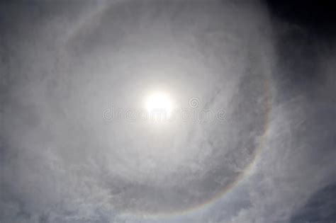 The Halo Is A Circle Around The Sun As A Rare Natural Phenomenon In The