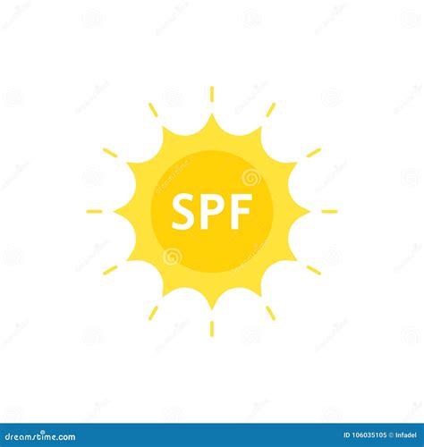 Spf Like Sun Protection Factor On Sun Logo Stock Vector Illustration