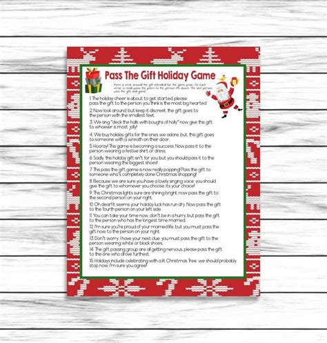 Free Printable Christmas Pass The Gift Game