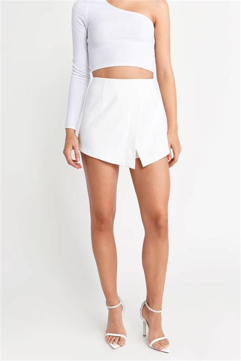 Tobi Mini Skirts Womens Janette Red Foldover Skort White ⋆ Theipodteacher