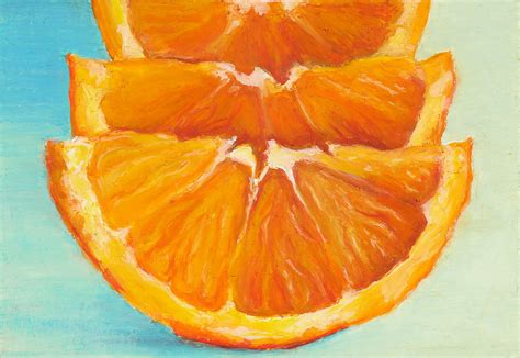 Matted Print Of An Original Oil Pastel Painting Of Orange