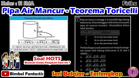Soal Hots Pipa Air Mancur Teorema Toricelli Seri Belajar No