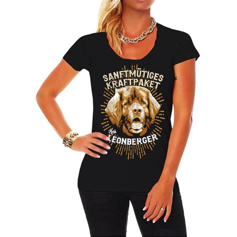 Women Girls T Shirt Leonberger Gentle Powerhouse Dog Breed Saying Fun