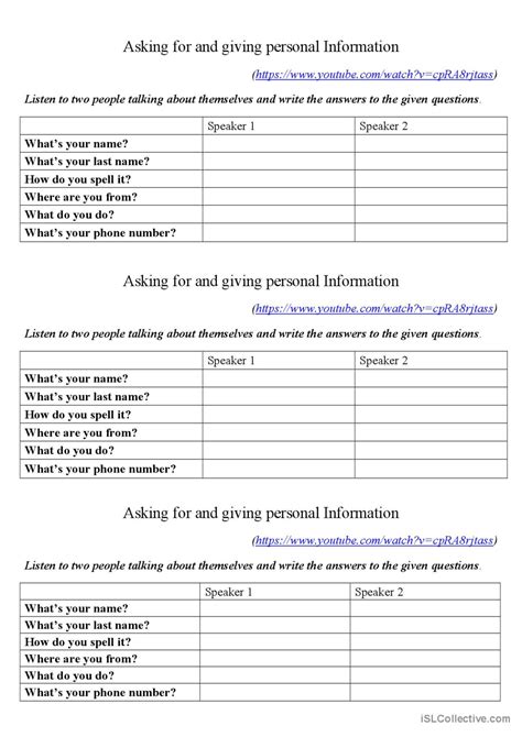 Asking For And Giving Personal Infor English Esl Worksheets Pdf And Doc