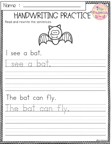 Free Handwriting Worksheets For Kids Activity Shelter Sentence
